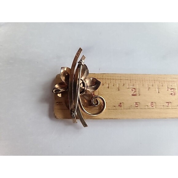 Vintage 12K GF Flower Shaped Brooch - Picture 10 of 10